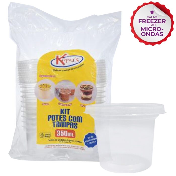 Kit Potes com Tampas 350ml