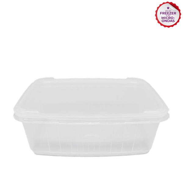 Pote Retangular p/ Alimento com Tampa 1L