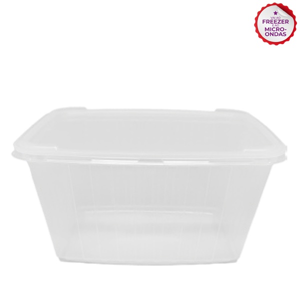 Pote Retangular p/ Alimento com Tampa 1,5L