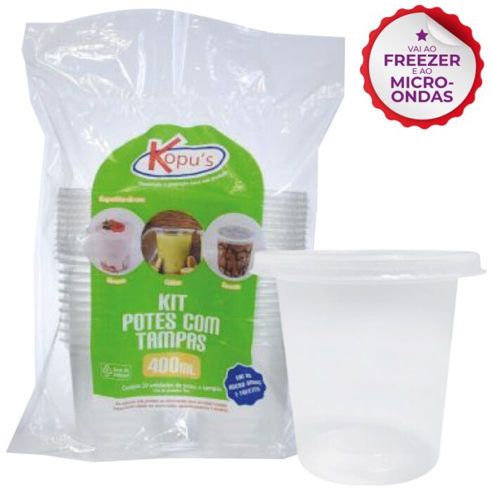Kit Potes com Tampas 400ml